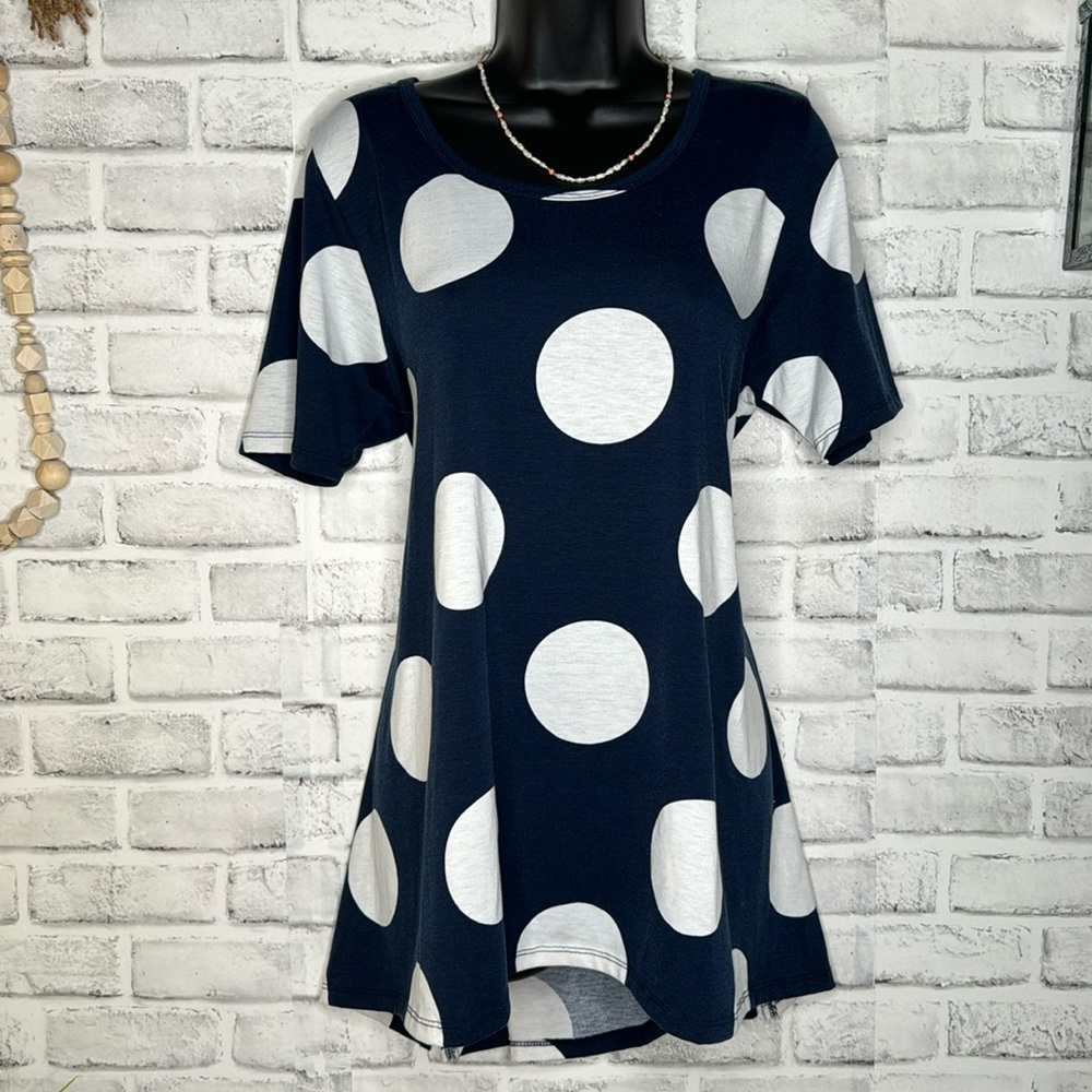 LuLaRoe Perfect T Polka Dot Shirt Top Size Medium Tunic